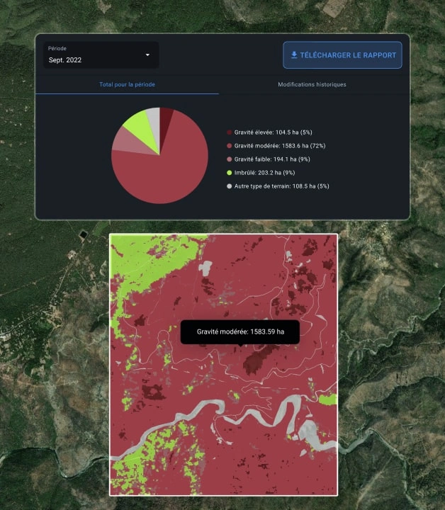 Analyse des zones brûlées facilitée par logiciel forestier